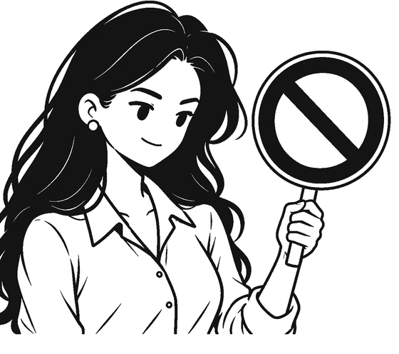 Illustration: a business owner holding a stop sign